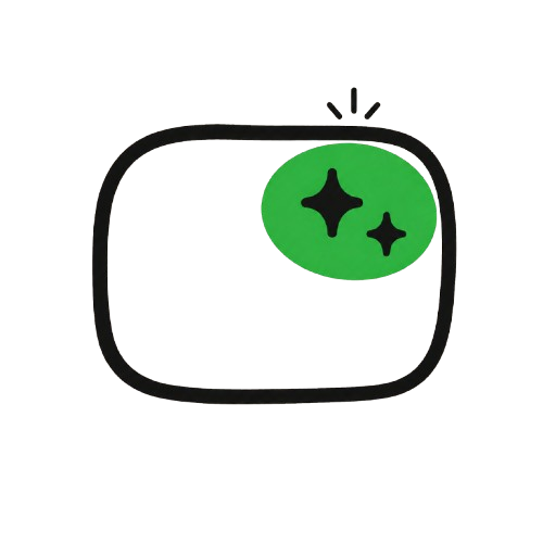 Sparkle mark inside a rounded chat bubble